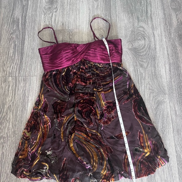 Y2K Decode 1.8 Burnout Velvet Mini Dress 4 Vintage silk Boho Festival Dress - Picture 11 of 11